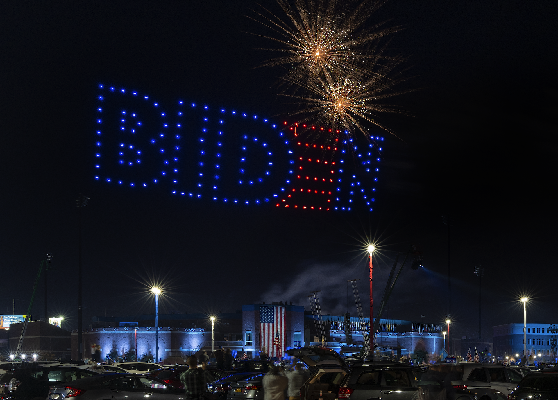 Verge Aero and Strictly FX fly a drone light show for President-elect Biden