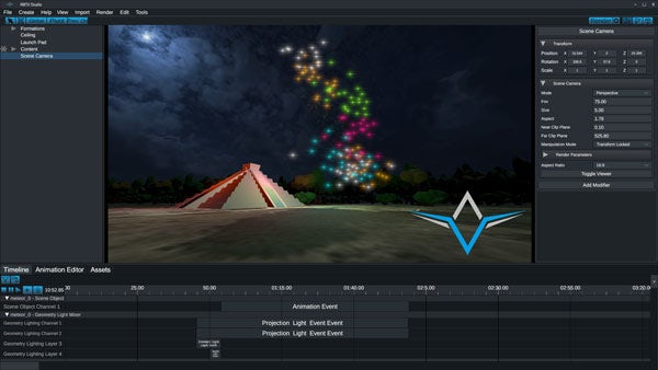 Screenshot of the Verge Aero drone show software Design Studio