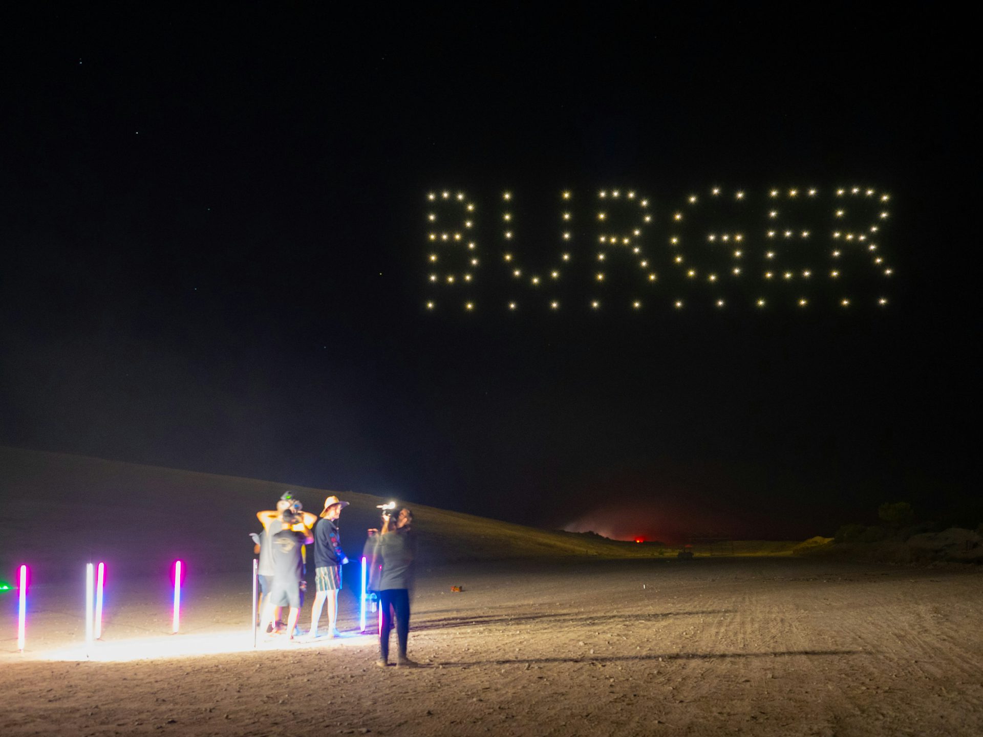 MrBeast spells out &quot;BURGER&quot; in the sky with Verge Aero drones