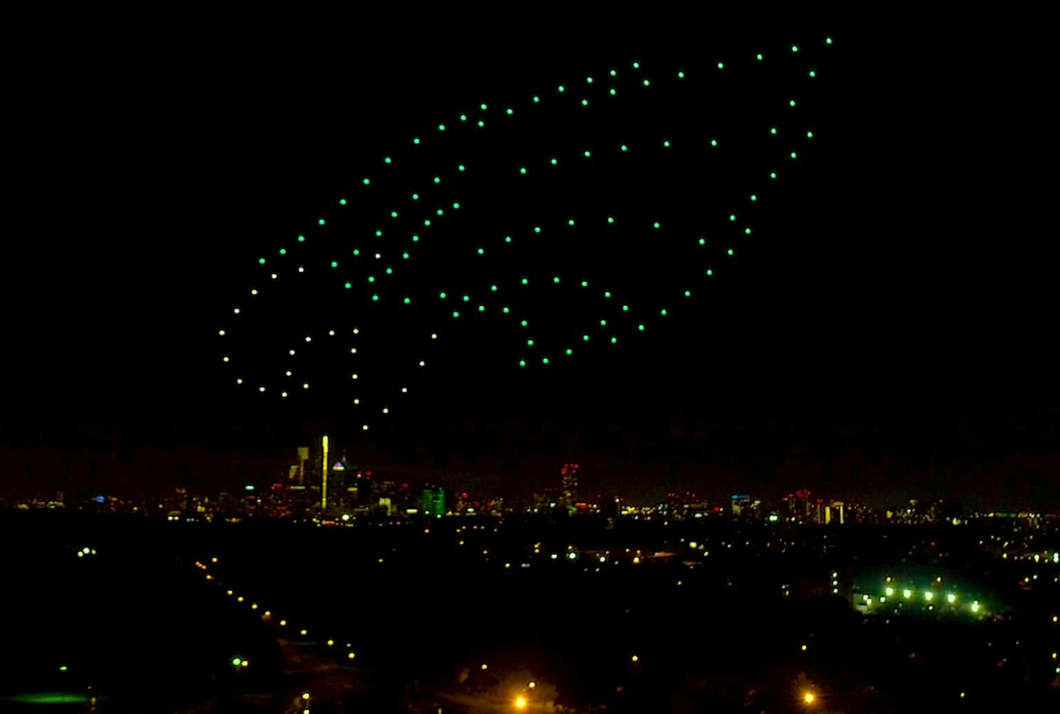 Verge Aero flyes a drone show for the Philadelphia Eagles for the start of the 2020 season.