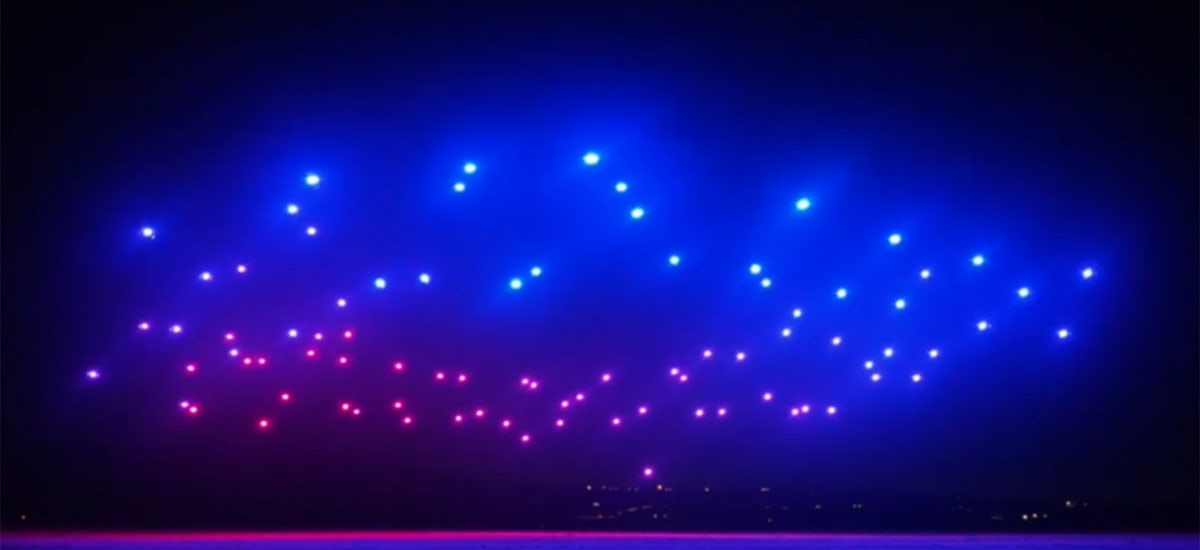 Verge Aero X1 light show drones swarming for PNAU&#39;s music video All of Us in 2019